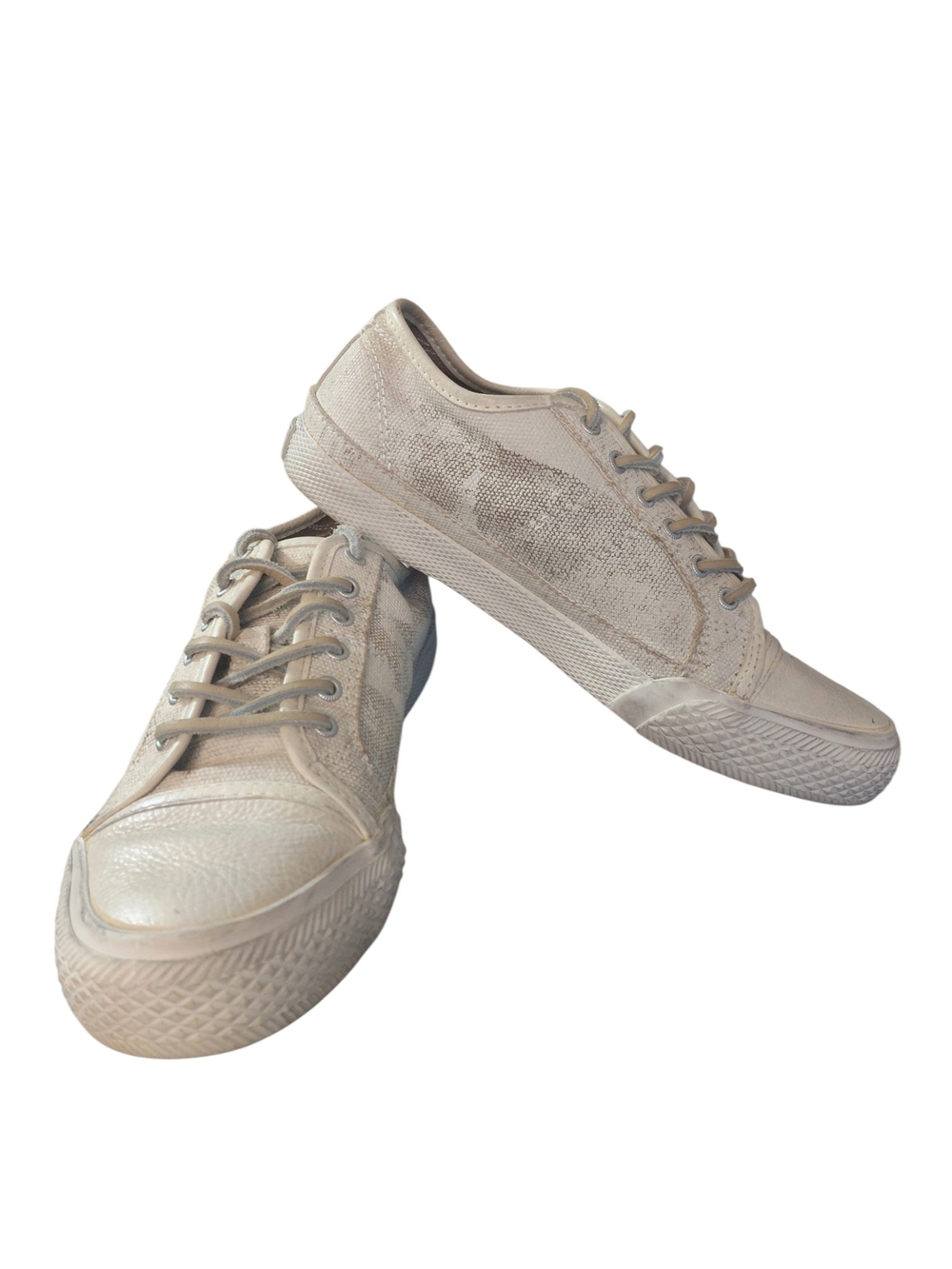 Frye Women's Low-Top Sneakers in Cream And Marbled Beige Size 8